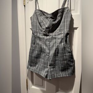 Women’s Urban Outfitters Plaid Shorts Romper sz S